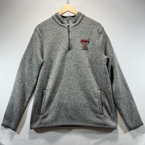 Texas Tech Red Raiders Pullover Quarter Zip Mens L Gray